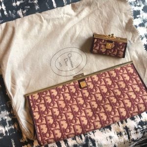 Christian Dior clutch and coin purse combo